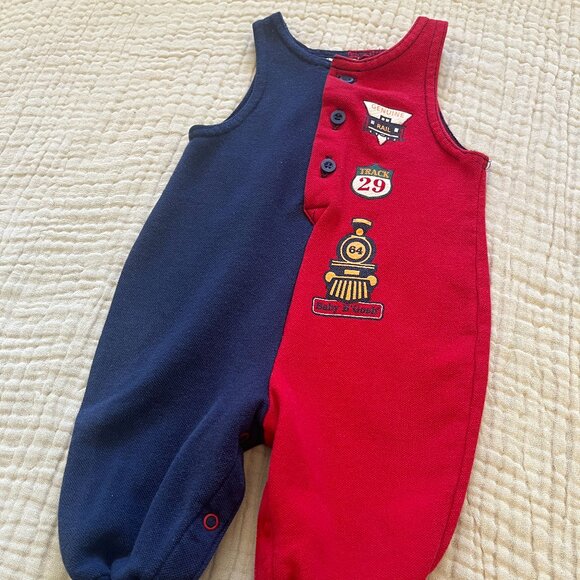 Vintage Red & Blue Genuine Rail Romper - 6m - Picture 1 of 6